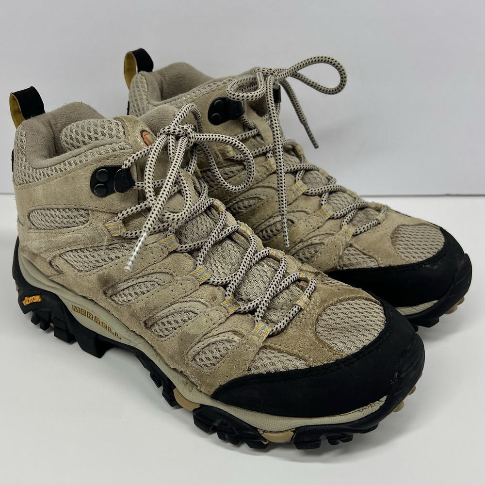 Merrell‎ Hiking Boots Womens 7.5 Moab Ventilator Mid Taupe Vibram J86592W